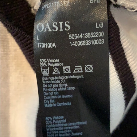 Black, Grey, ivory multi stripe scoop neck sweater - Picture 3 of 3